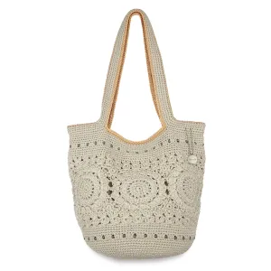 120 Tote - Hand Crochet - Natural Medallion