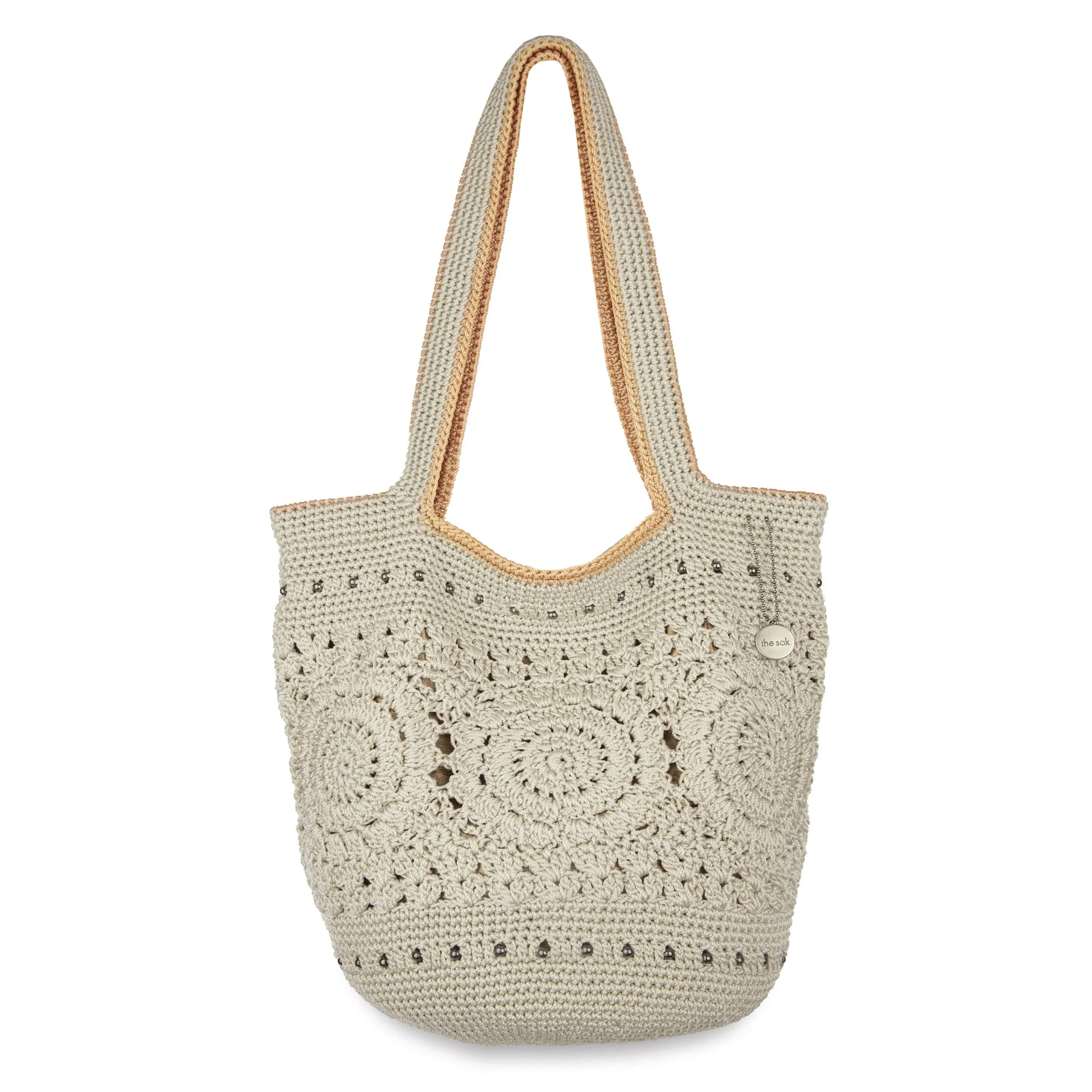 120 Tote - Hand Crochet - Natural Medallion