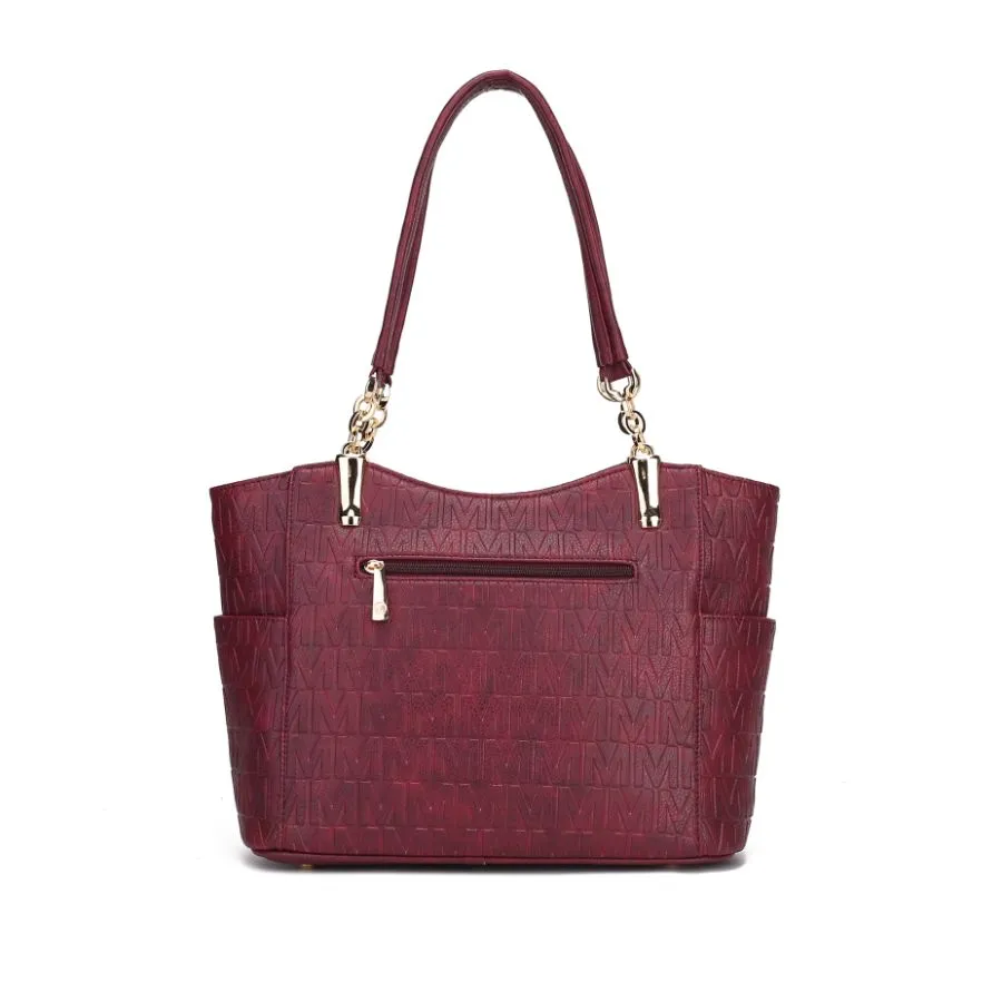 Allison Vegan Leather 2 PCS Tote & Wallet Handbag