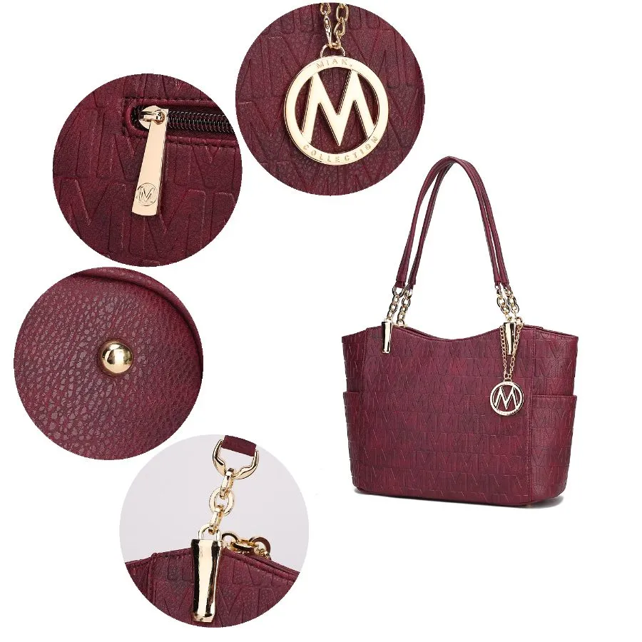 Allison Vegan Leather 2 PCS Tote & Wallet Handbag