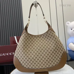 B Medium Shoulder Bag Beige And Dark Brown Leather Tote Bag for Women