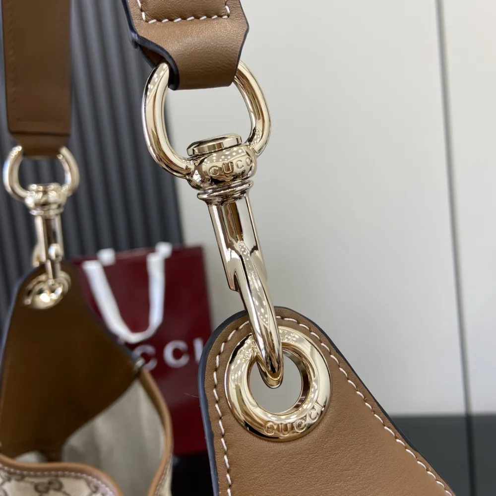 B Medium Shoulder Bag Beige And Dark Brown Leather Tote Bag for Women