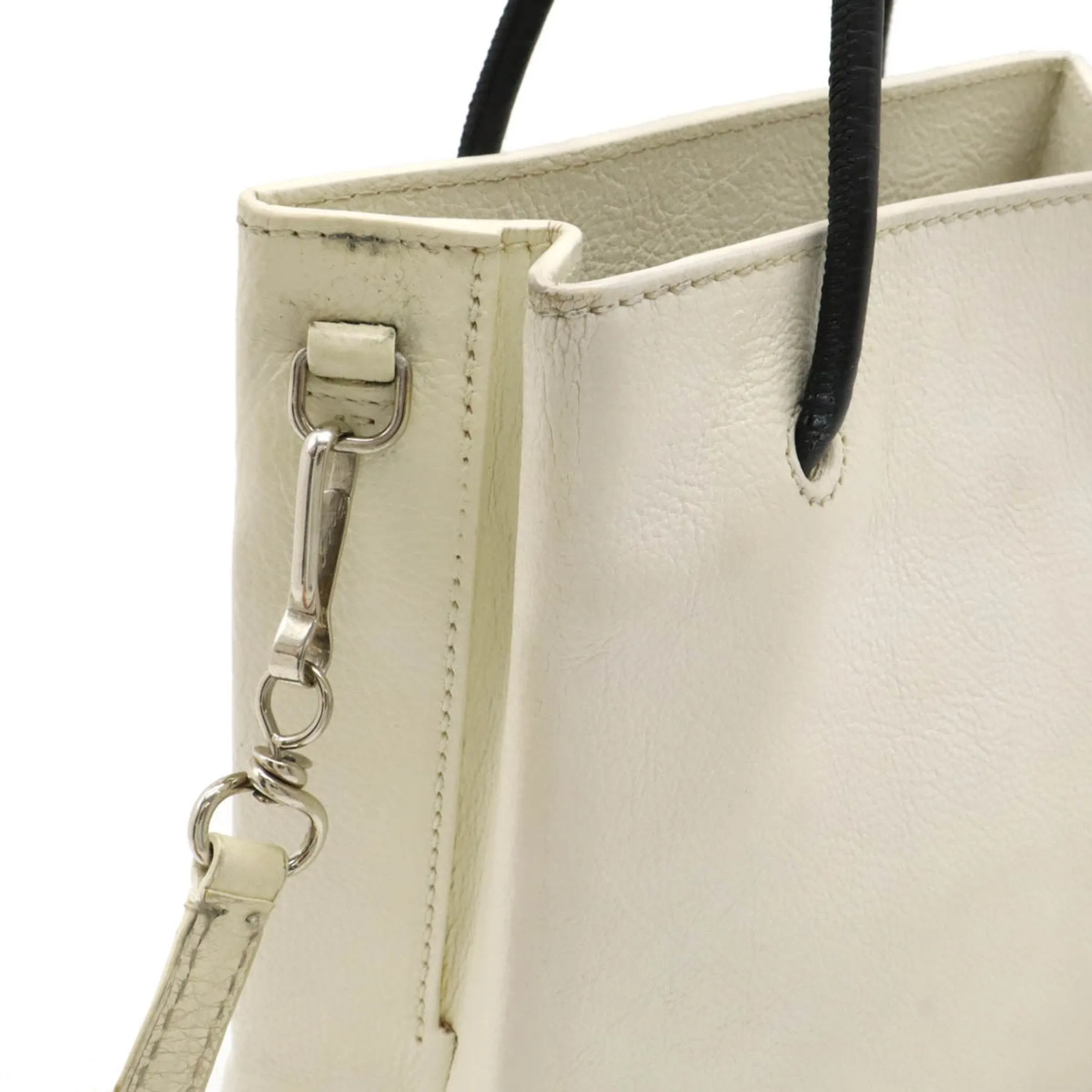 Balenciaga ivory Leather Shoulder Bag Tote Bag (Pre-Owned)