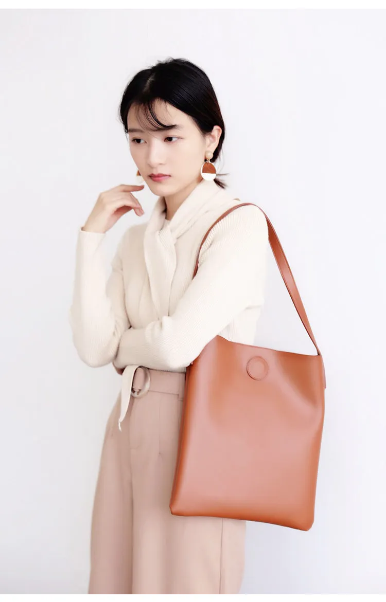 Brown Leather Womens Tote Bag Purse Shoulder Bag For Women