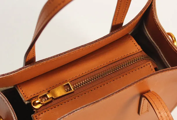 Brown Womens Leather Tote Purse Handbag Shoulder Bag Small for Women Leather Shopper Bag