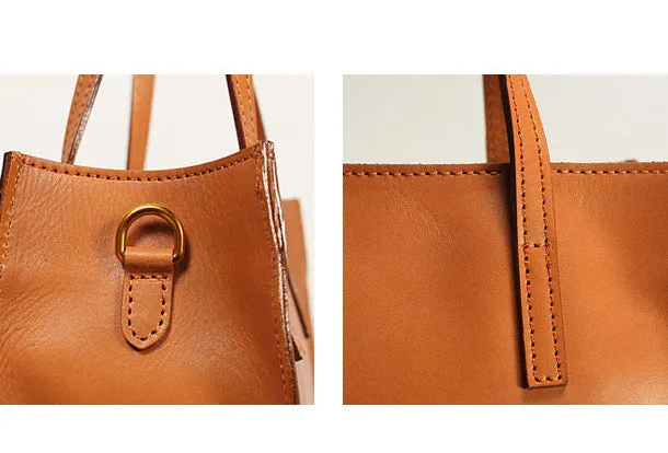Brown Womens Leather Tote Purse Handbag Shoulder Bag Small for Women Leather Shopper Bag