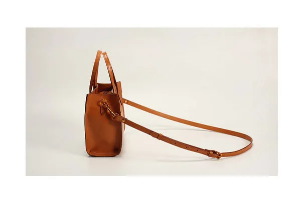 Brown Womens Leather Tote Purse Handbag Shoulder Bag Small for Women Leather Shopper Bag