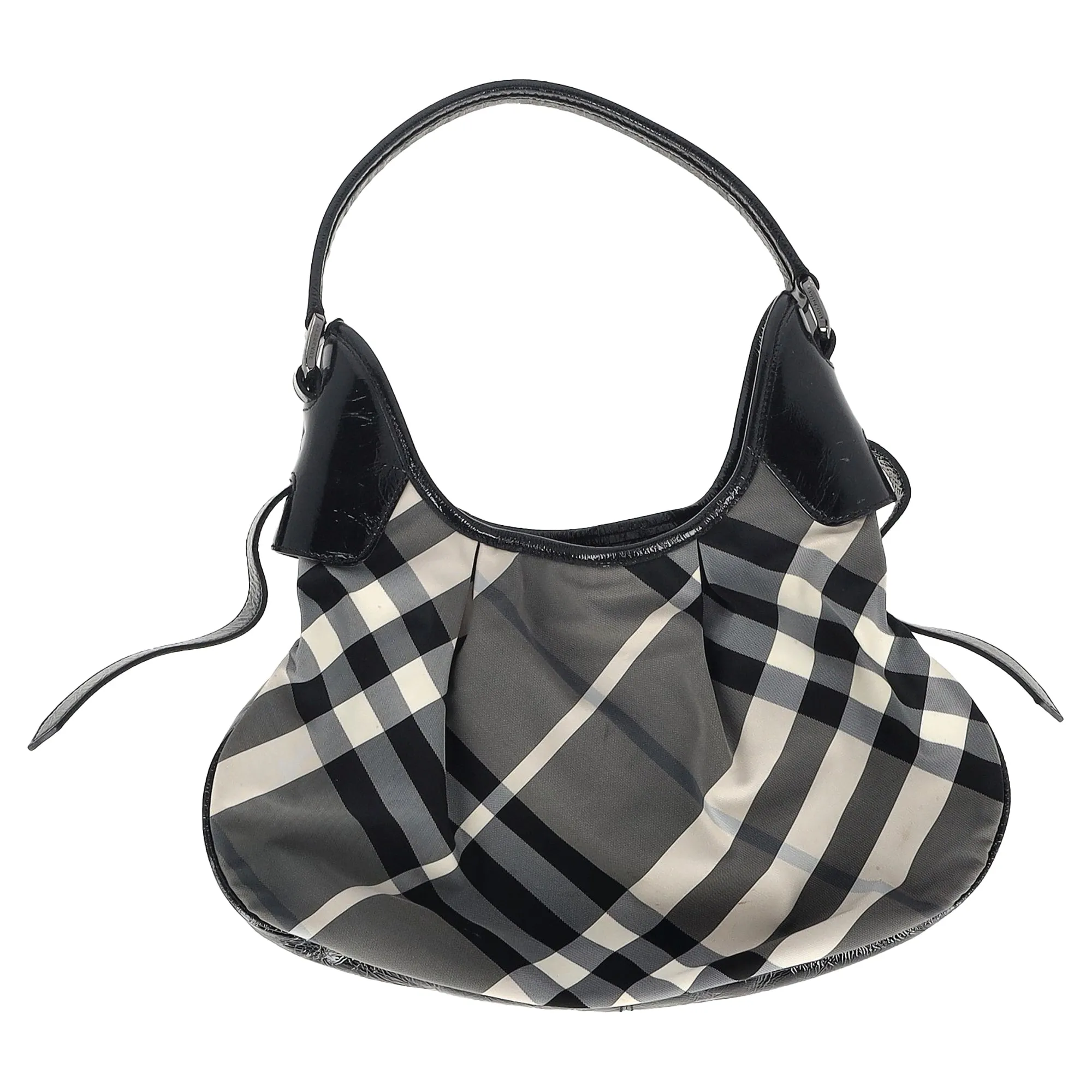 Burberry Beat Check Shoulder Bag in Black Nylon