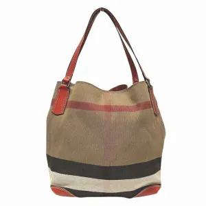 Burberry  Color Canvas Leather Pouch Shoulder Bag Tote Bag (Pre-Owned)
