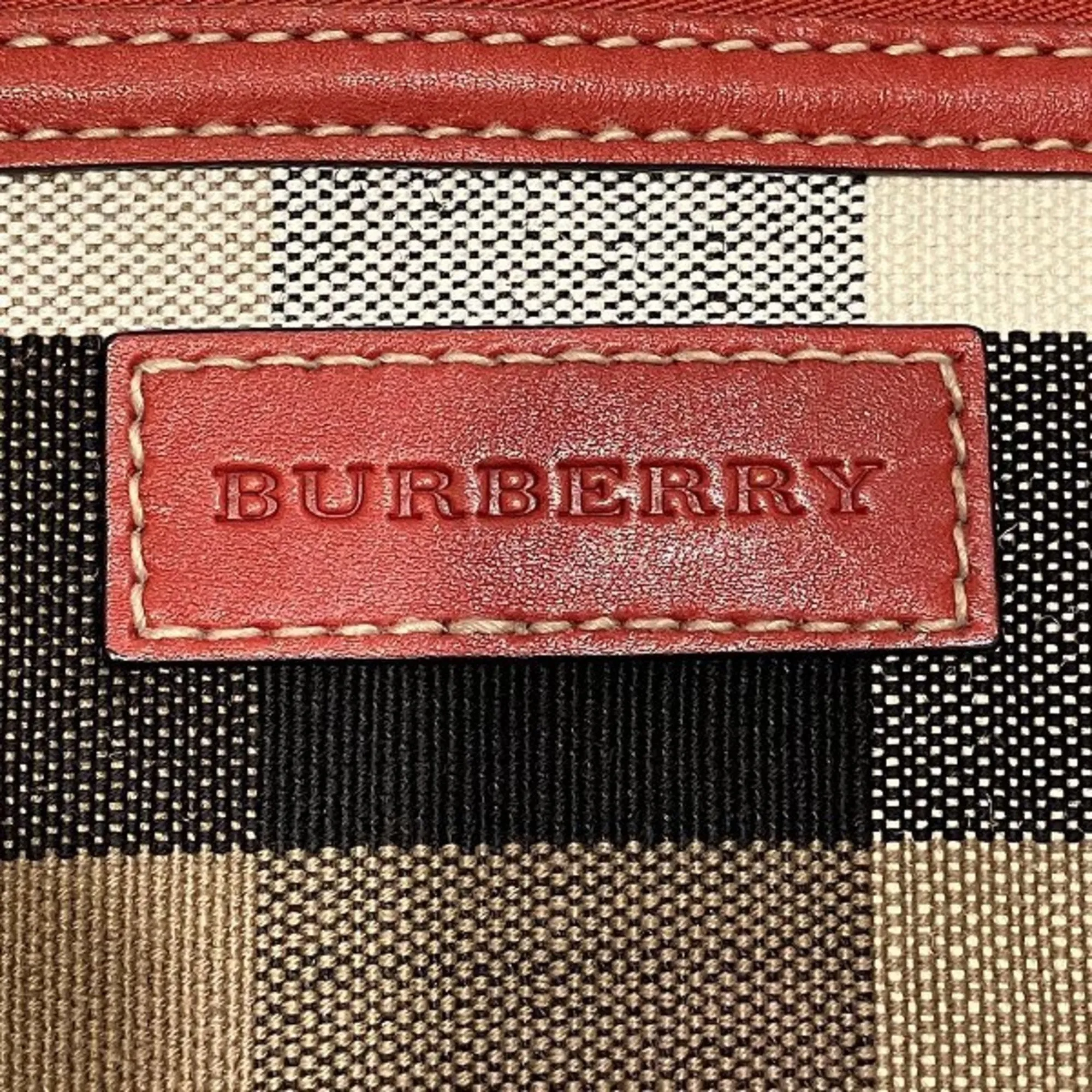 Burberry  Color Canvas Leather Pouch Shoulder Bag Tote Bag (Pre-Owned)