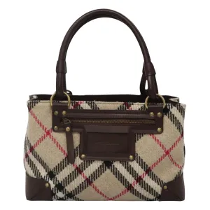 Burberry Nova Check Wool Tote Bag (Pre-Owned)