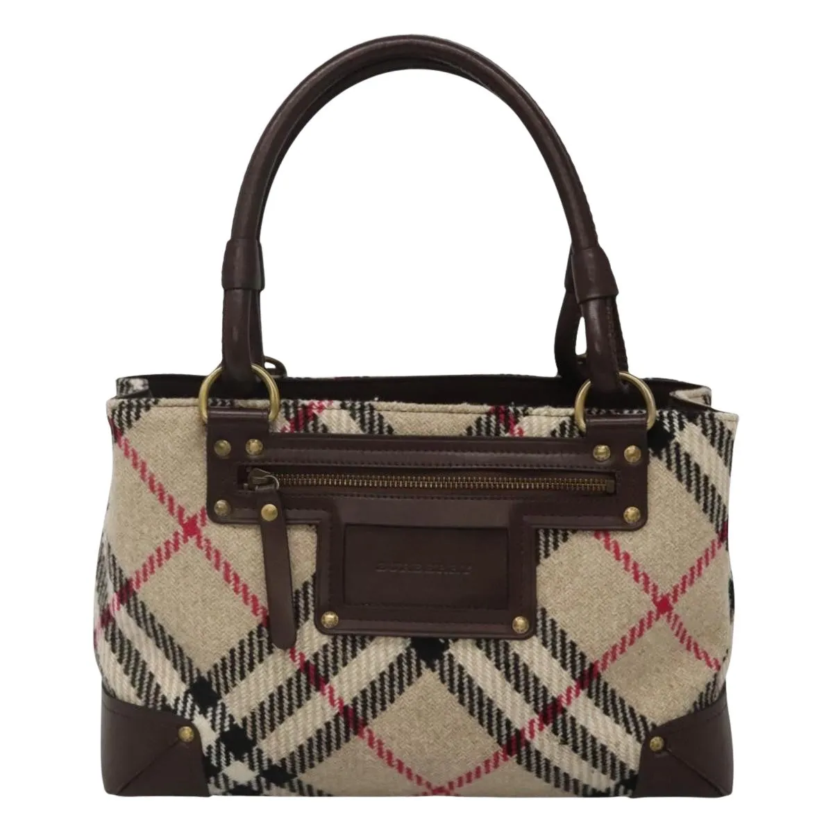 Burberry Nova Check Wool Tote Bag (Pre-Owned)