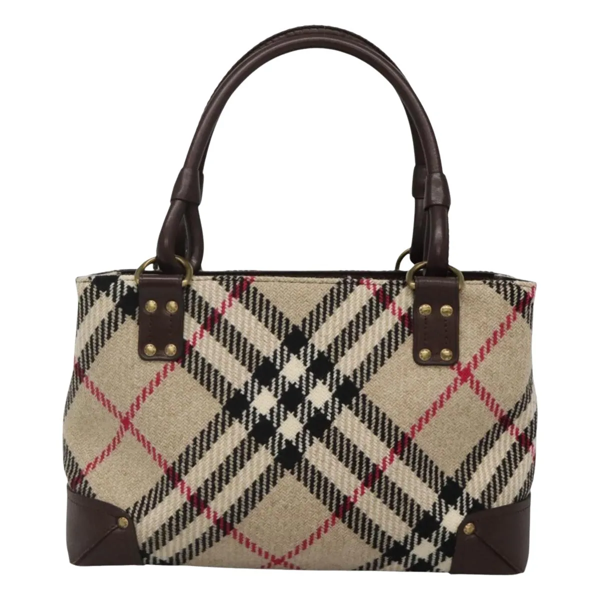 Burberry Nova Check Wool Tote Bag (Pre-Owned)