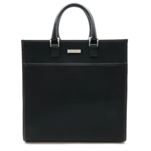 Burberry Nylon Leather Handbag Tote Bag (Pre-Owned)