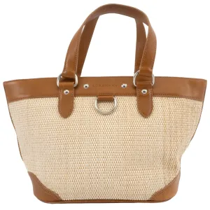 Burberry Straw Leather Tote Bag (Pre-Owned)