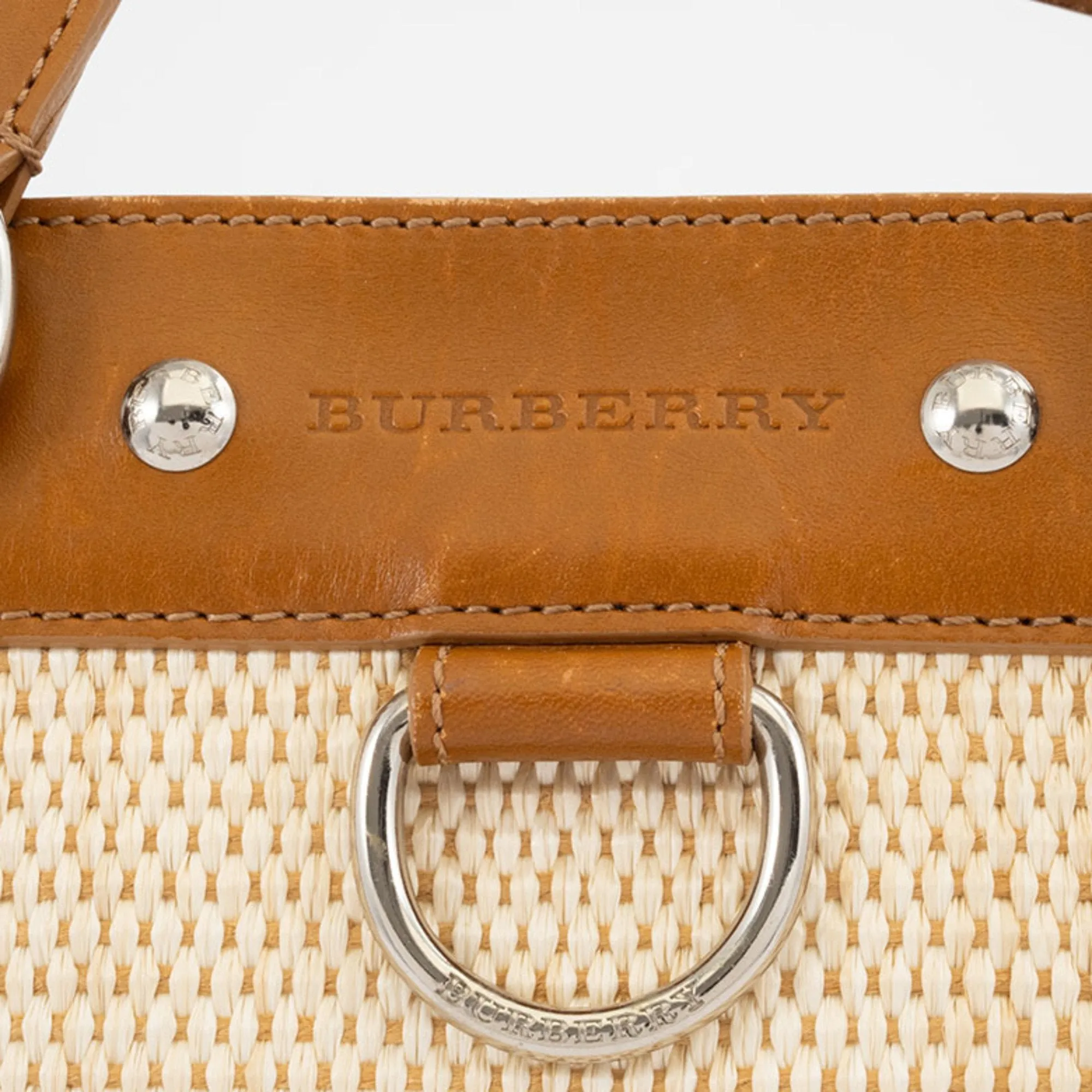 Burberry Straw Leather Tote Bag (Pre-Owned)