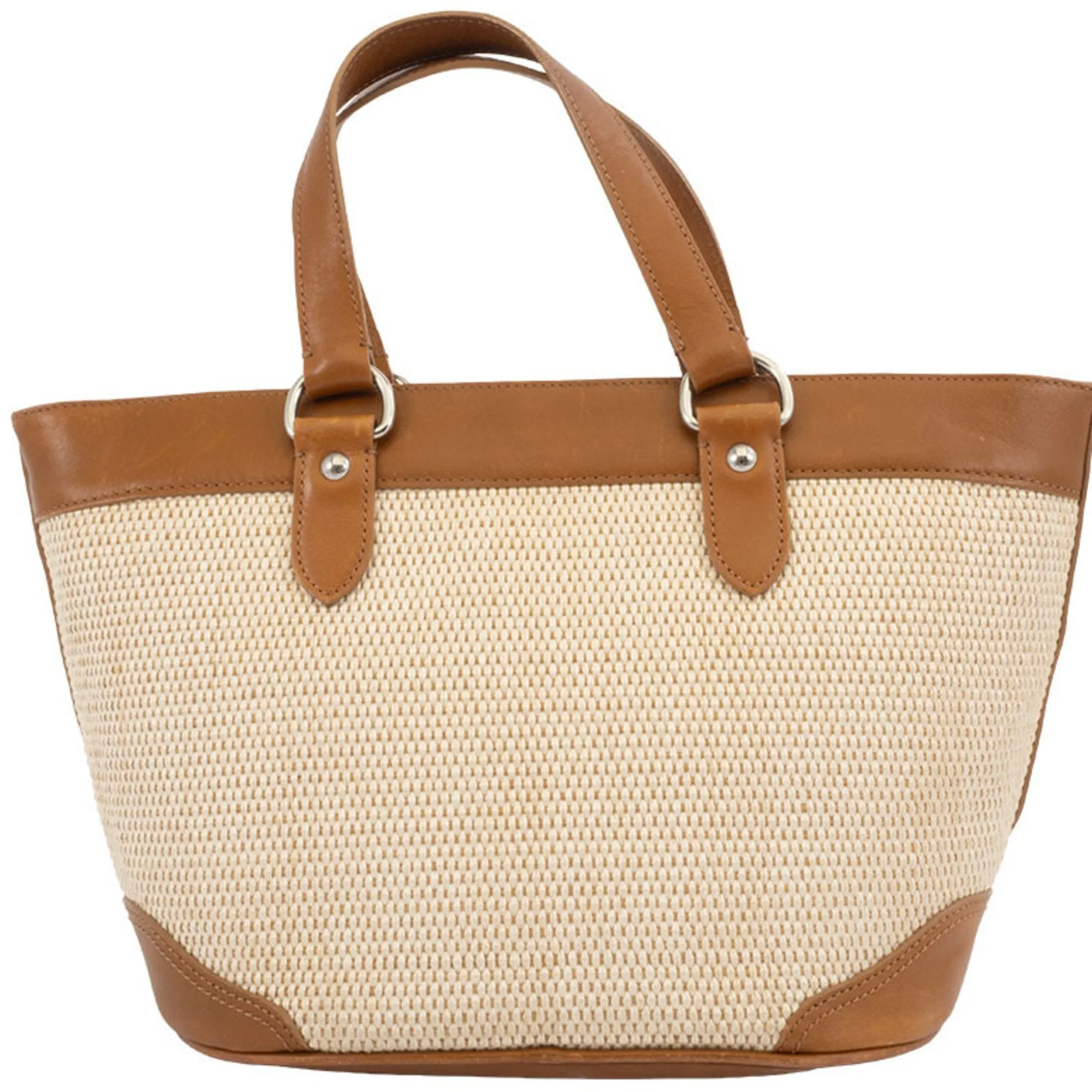 Burberry Straw Leather Tote Bag (Pre-Owned)