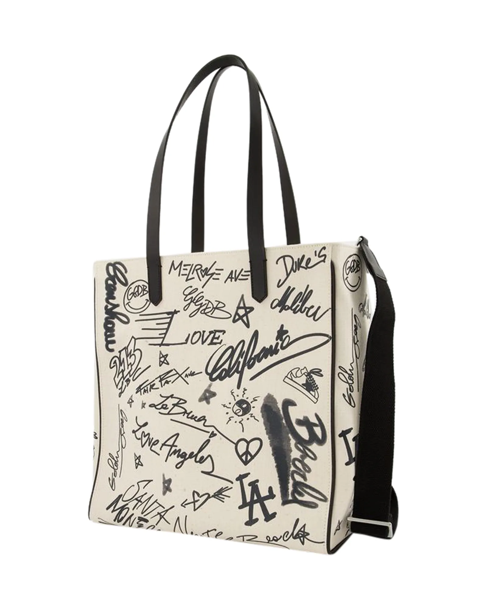 California Tote Bag - Golden Goose - White/Black - Leather