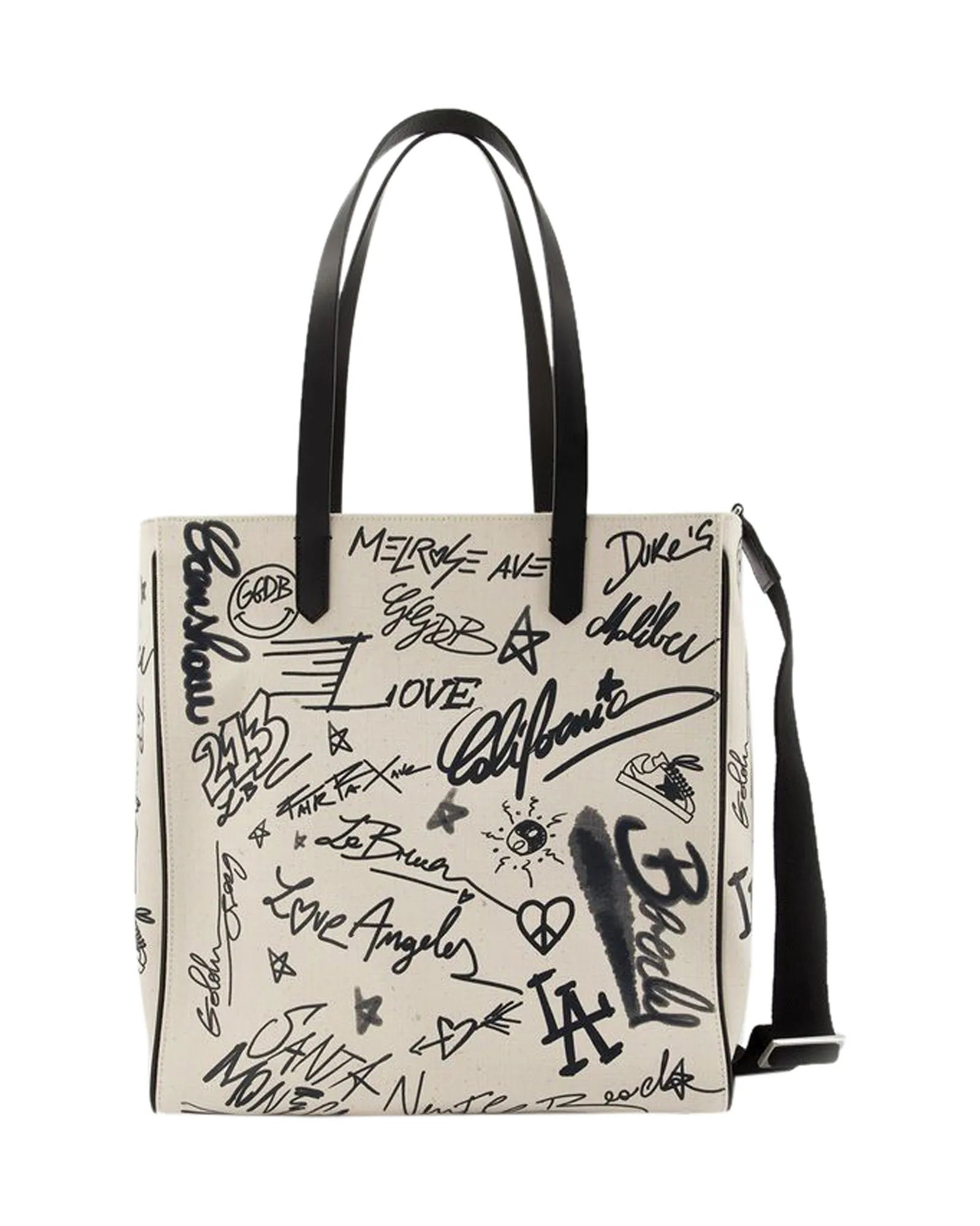 California Tote Bag - Golden Goose - White/Black - Leather