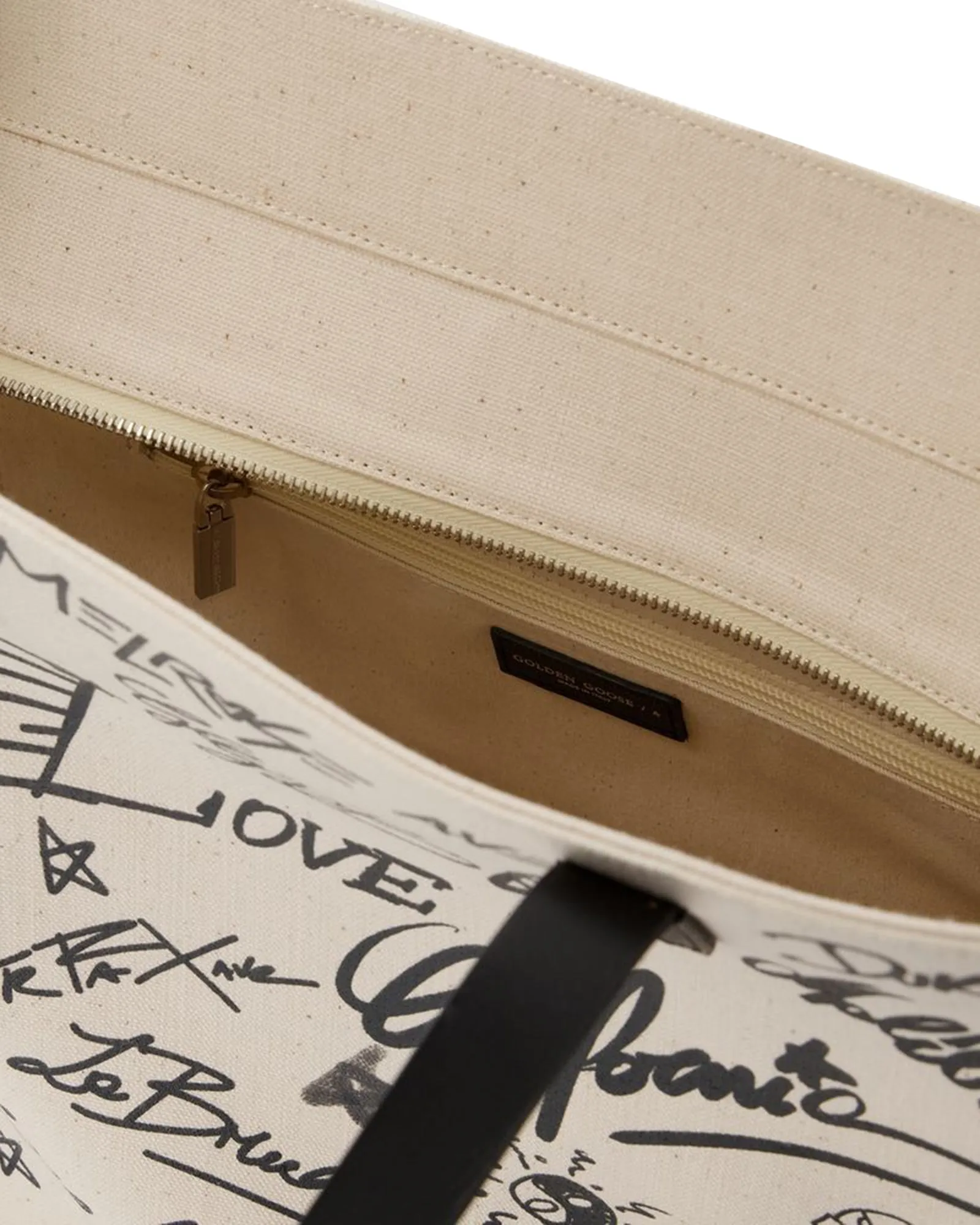 California Tote Bag - Golden Goose - White/Black - Leather