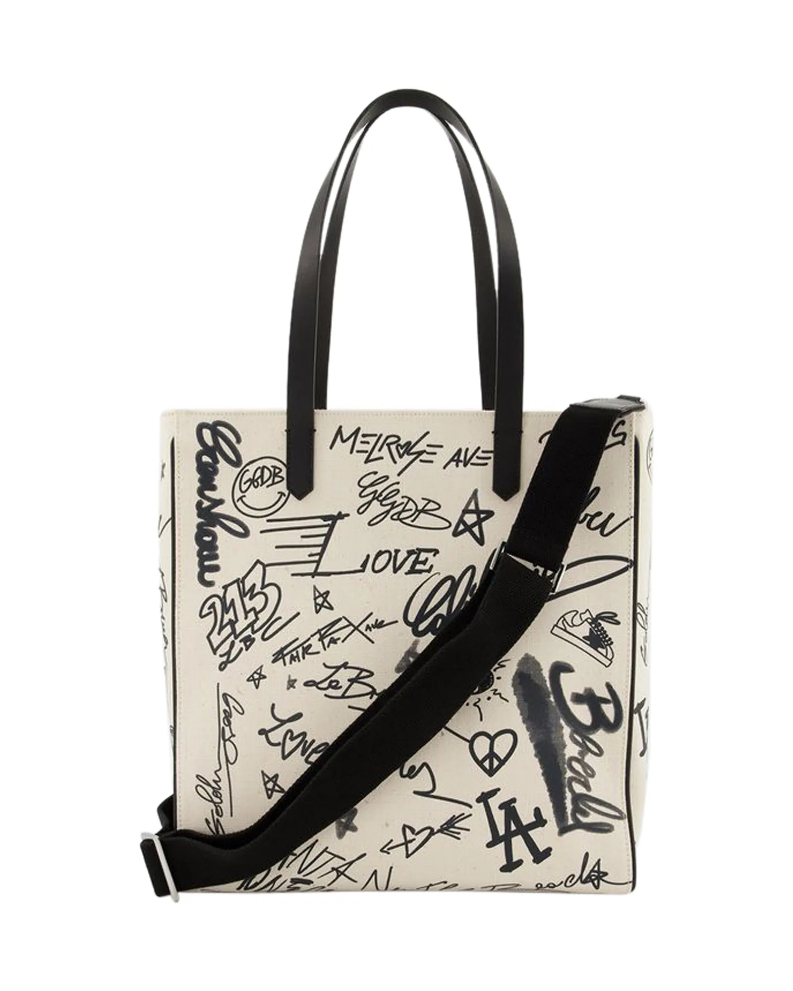 California Tote Bag - Golden Goose - White/Black - Leather