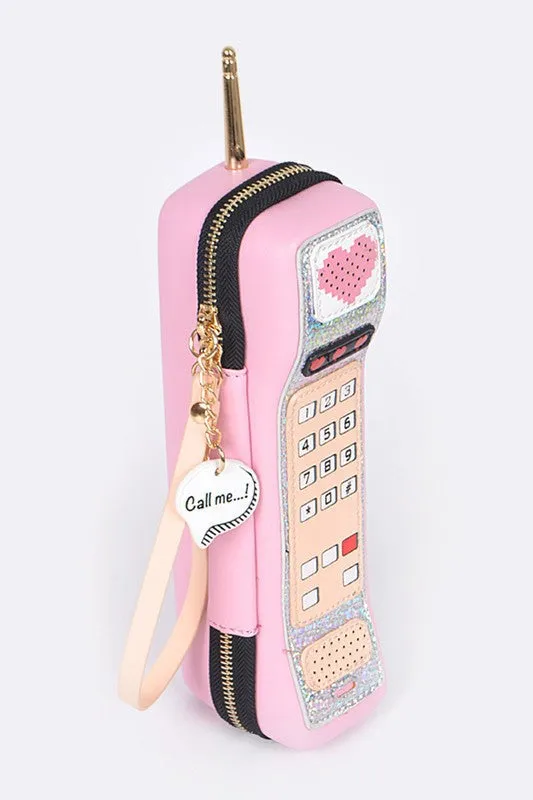 Call Me Iconic Cell Phone Wristlet Clutch