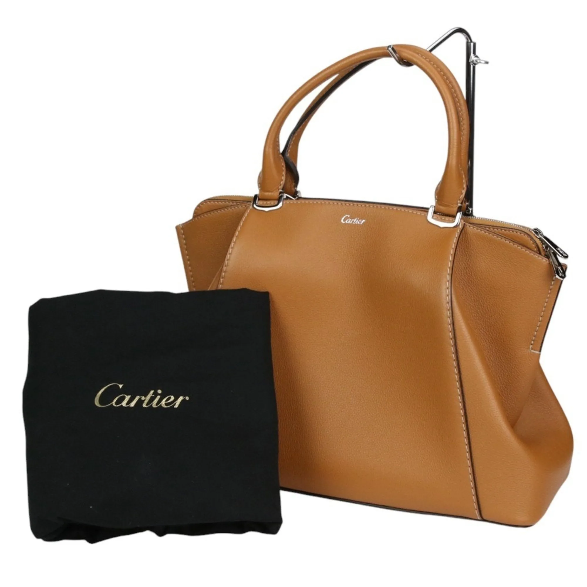 Cartier Leather Handbag Tote Bag (Pre-Owned)