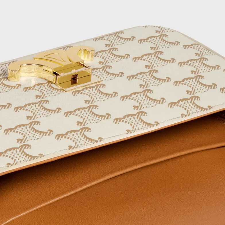 CELINE SHOULDER BAG CLAUDE IN Triomphe canvas and calfskin