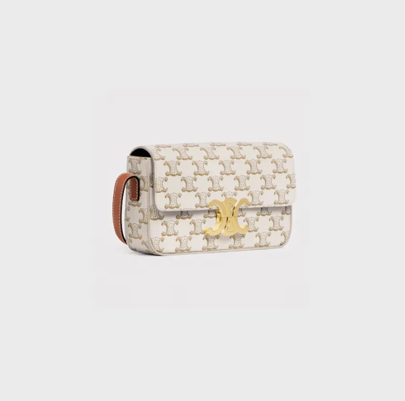 CELINE SHOULDER BAG CLAUDE IN Triomphe canvas and calfskin