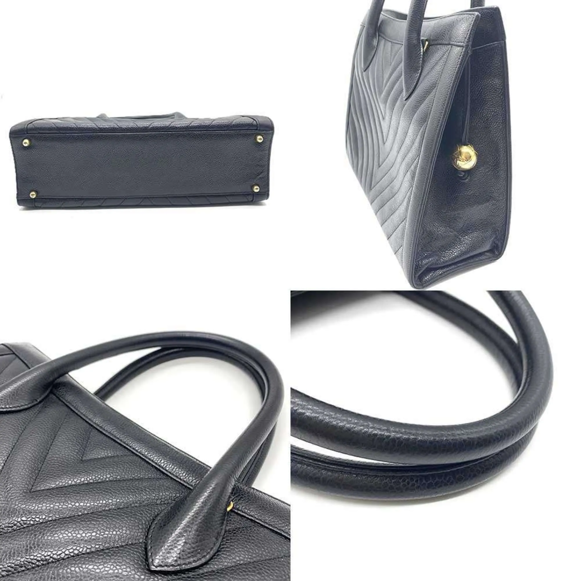 Chanel Grained Calfskin Handbag Tote Bag (Pre-Owned)