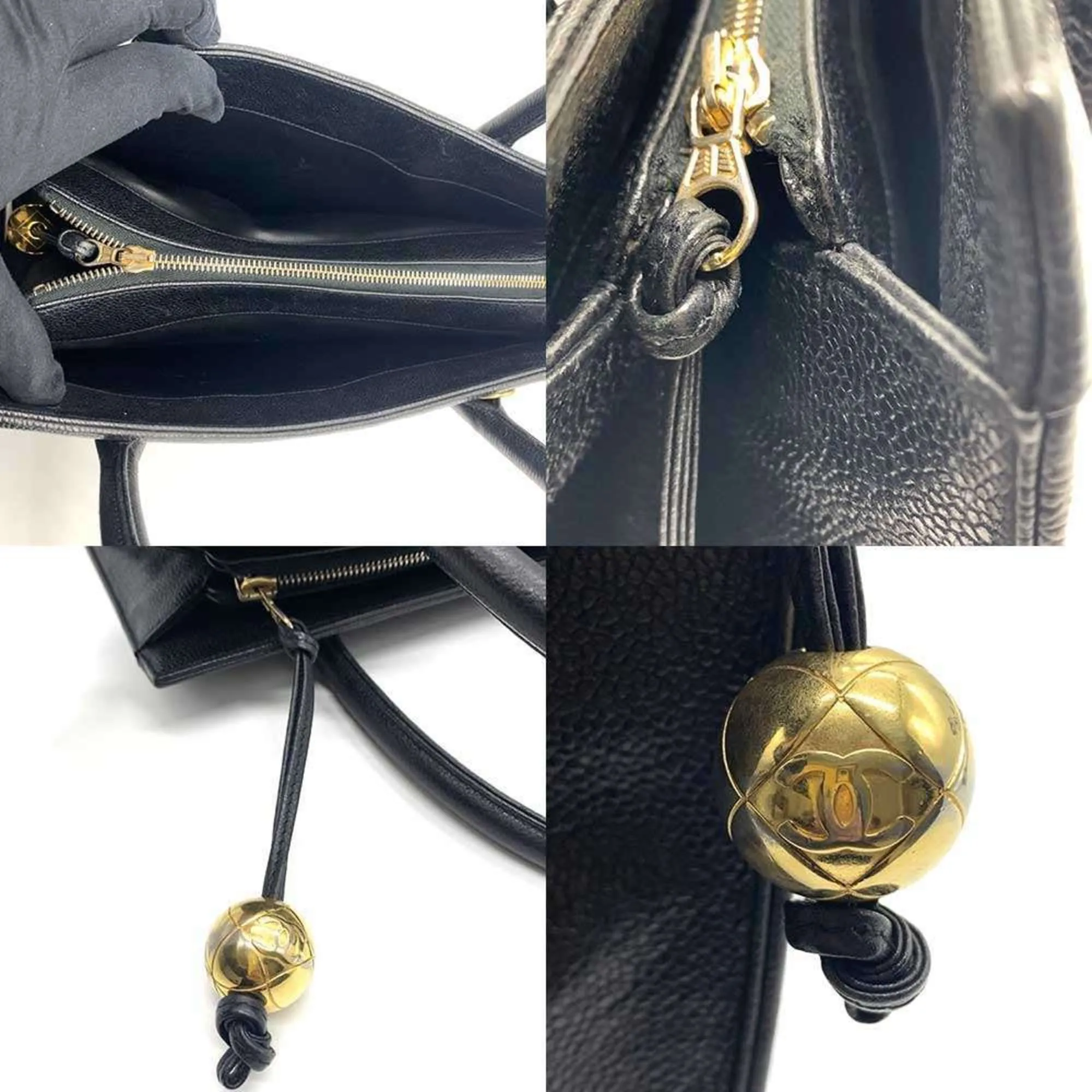 Chanel Grained Calfskin Handbag Tote Bag (Pre-Owned)