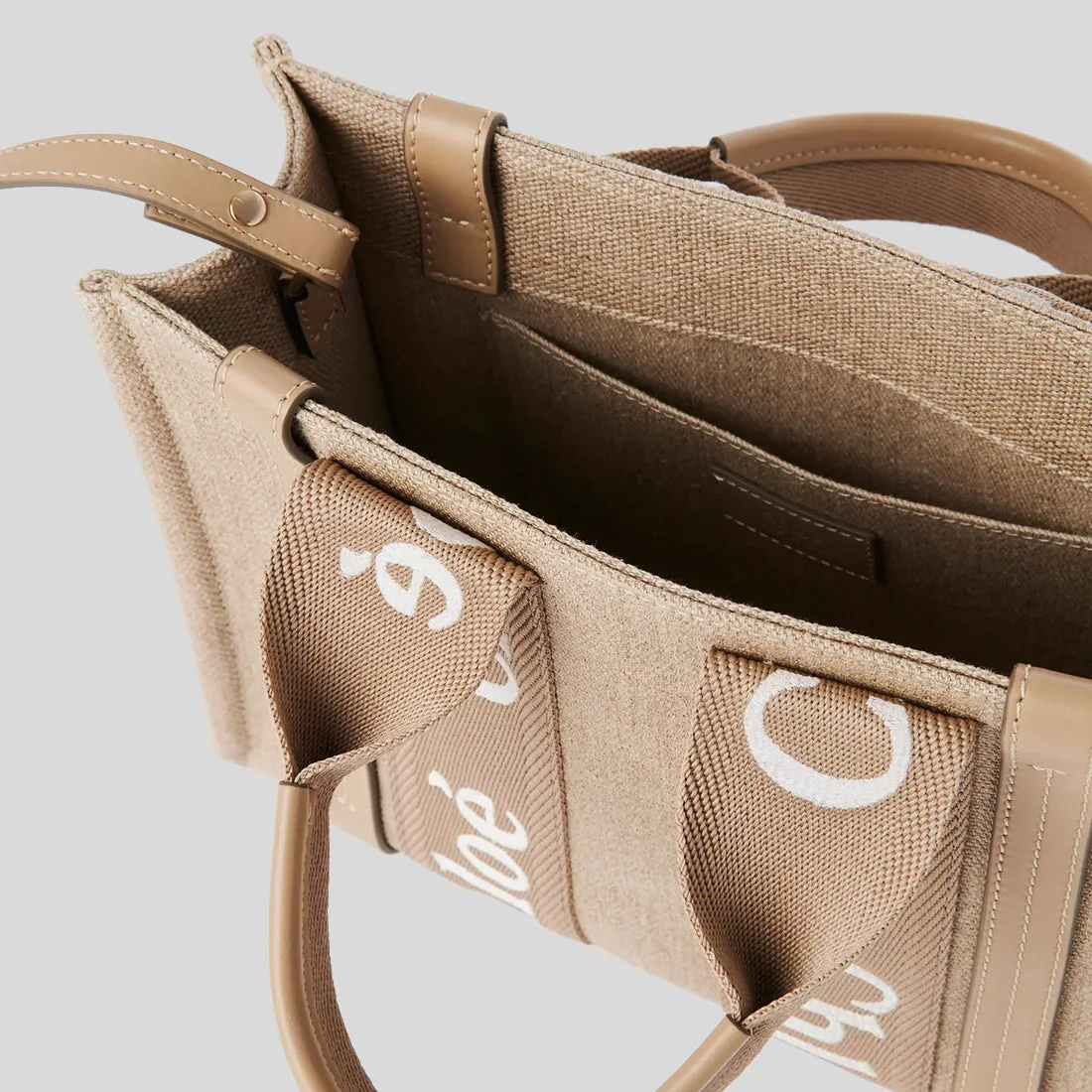 CHLOE Small Woody Tote Bag Boyish Brown CHC23AS397L1720E