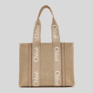 CHLOE Woody Medium Tote Bag Boyish Brown CHC23AS383L1720E