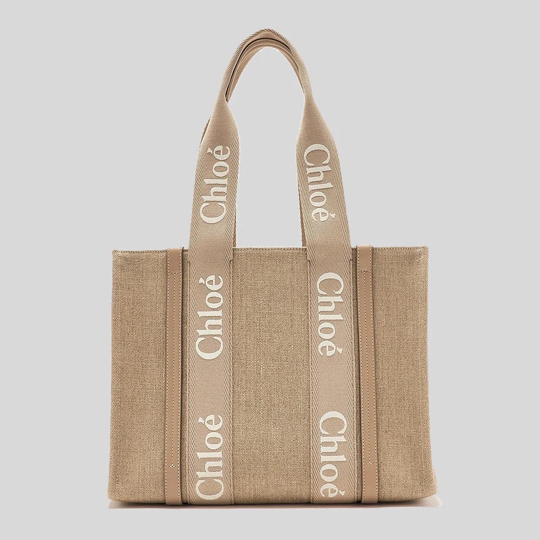CHLOE Woody Medium Tote Bag Boyish Brown CHC23AS383L1720E
