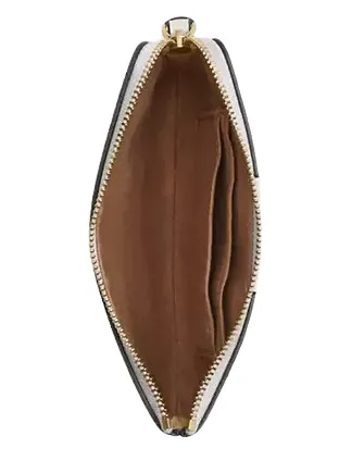Coach Corner Zip Wristlet In Signature Canvas With Stripe