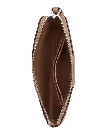 Coach Corner Zip Wristlet In Signature Canvas With Stripe