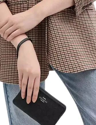 Coach Corner Zip Wristlet In Signature Jacquard