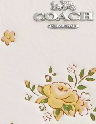 Coach Corner Zip Wristlet With Floral Print