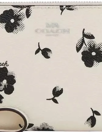 Coach Corner Zip Wristlet With Floral Print
