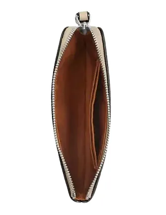 Coach Corner Zip Wristlet With Stripe