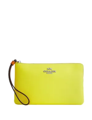 Coach Large Corner Zip Wristlet In Colorblock