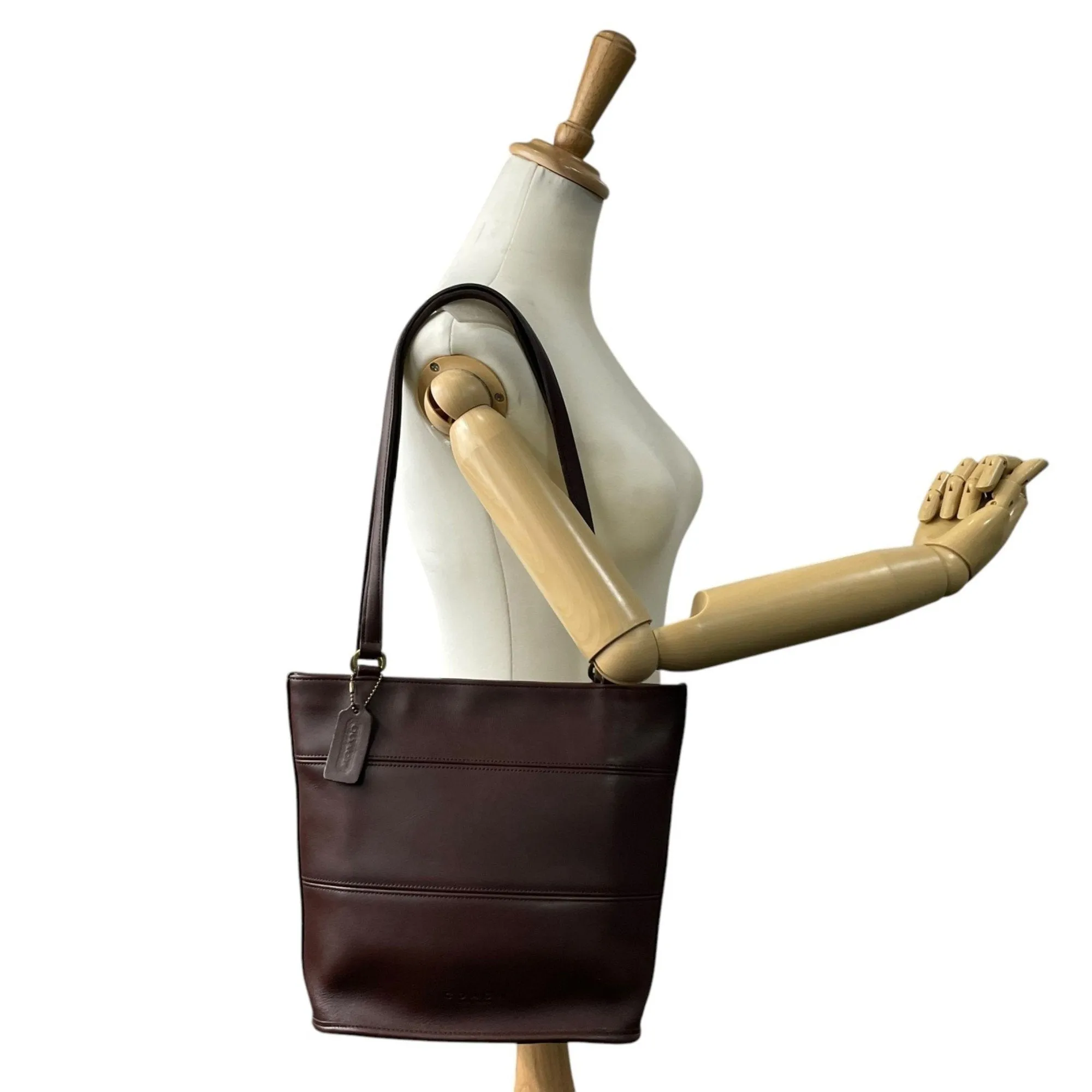 Coach Leather Handbag Tote Bag (Pre-Owned)