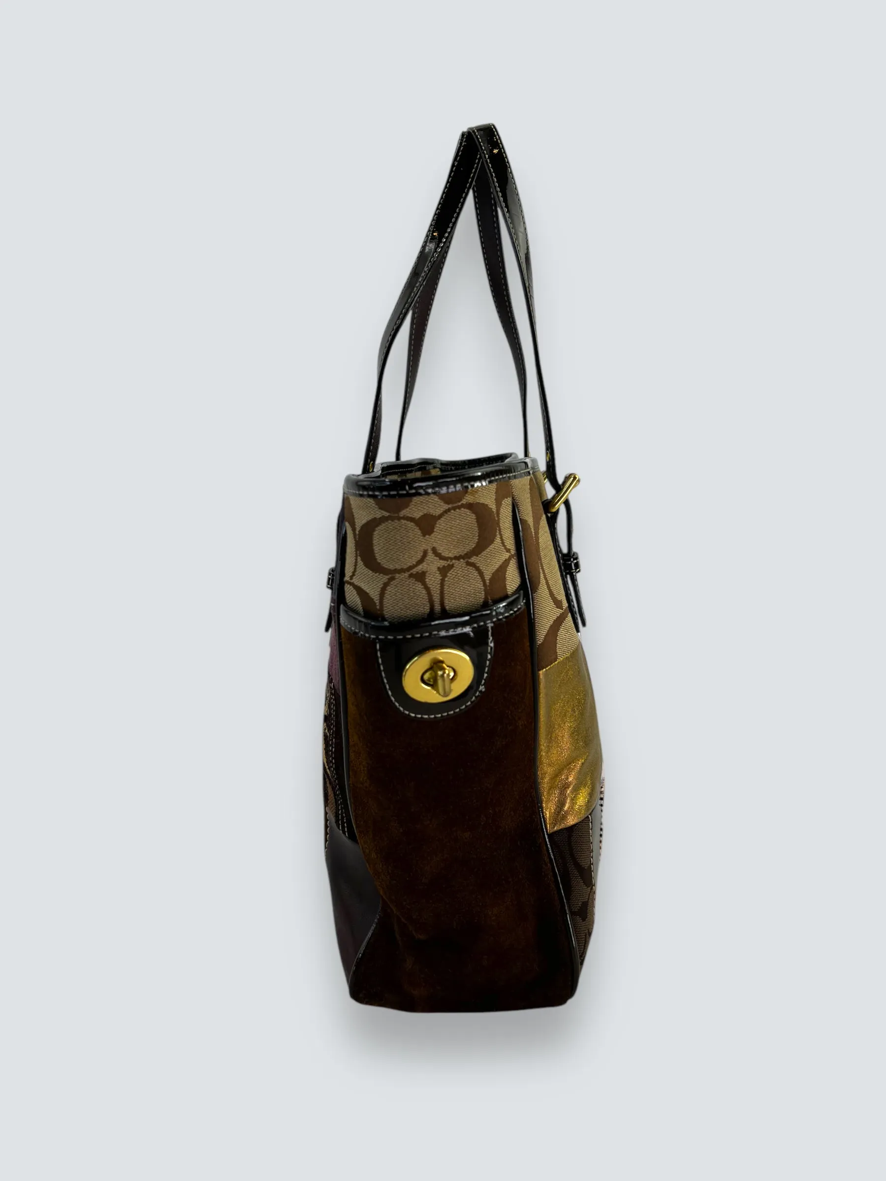 Coach Multi Colour Leather & Suede Tote
