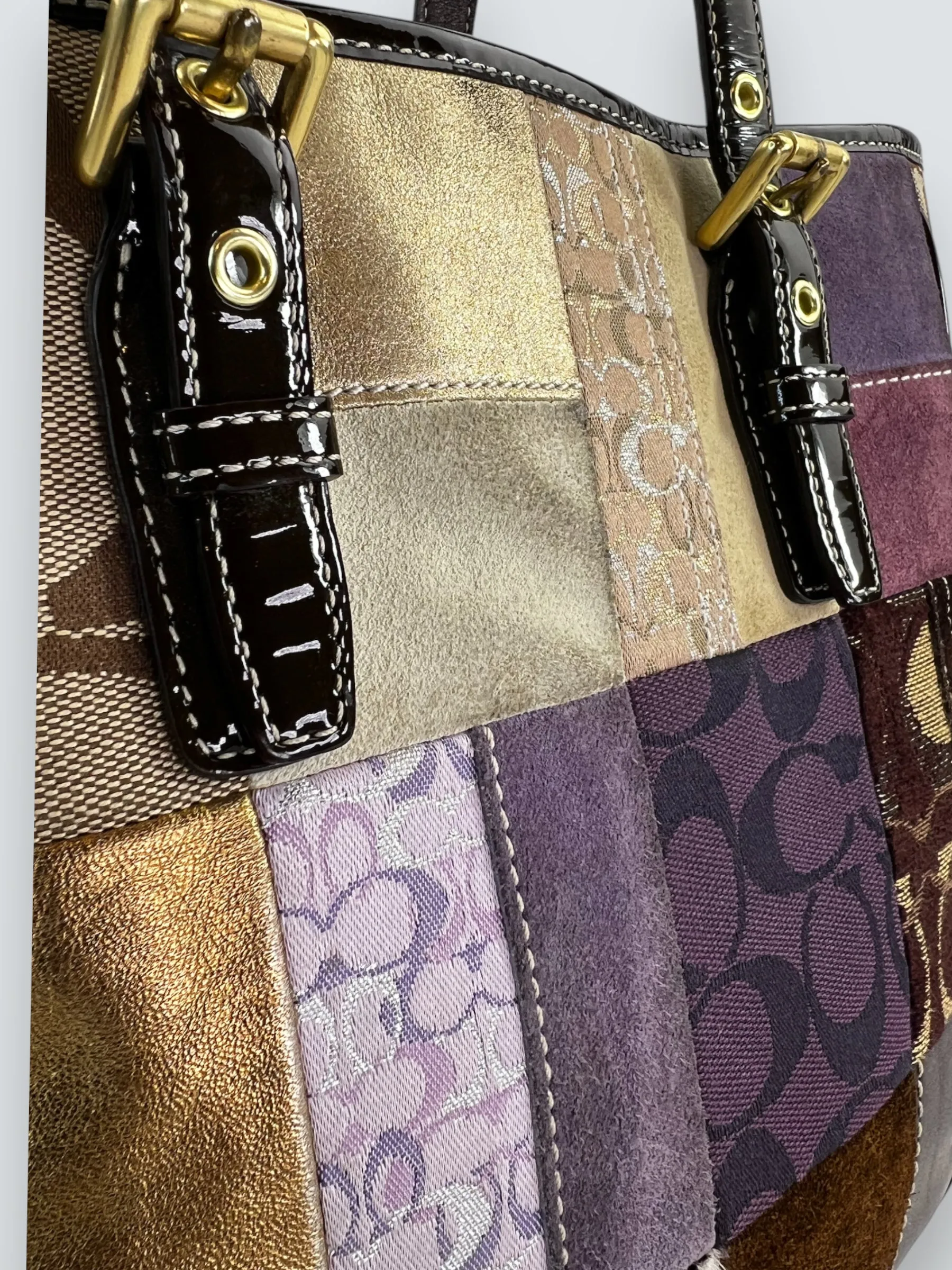 Coach Multi Colour Leather & Suede Tote