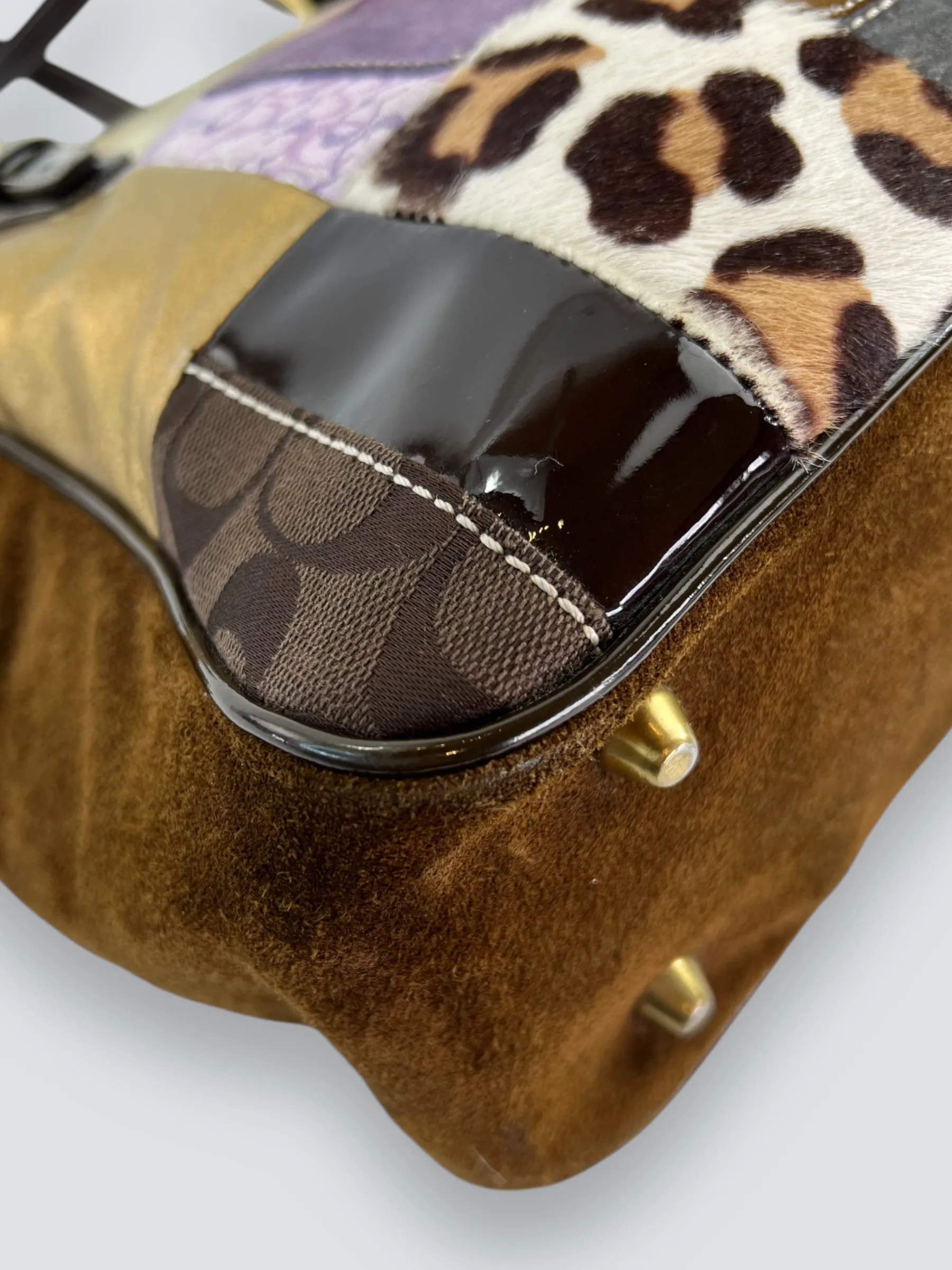 Coach Multi Colour Leather & Suede Tote