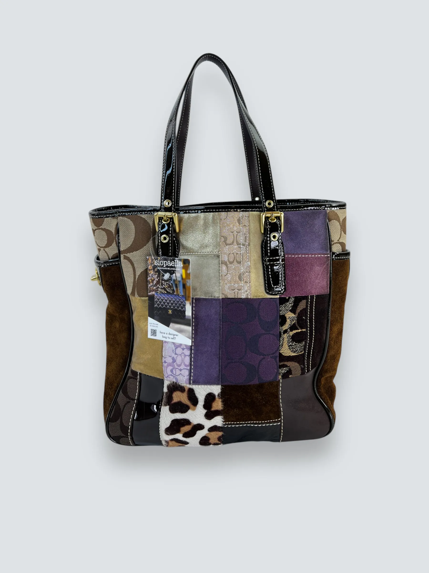 Coach Multi Colour Leather & Suede Tote