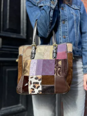 Coach Multi Colour Leather & Suede Tote