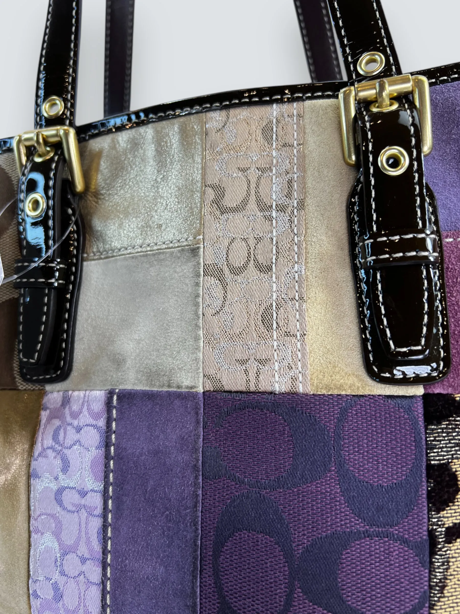 Coach Multi Colour Leather & Suede Tote