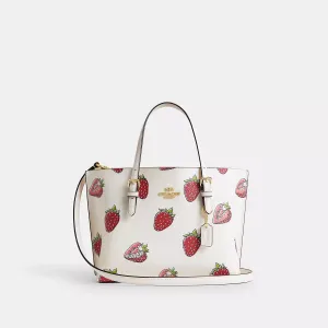 Coach Outlet Mollie Tote Bag 25 With Strawberry Print