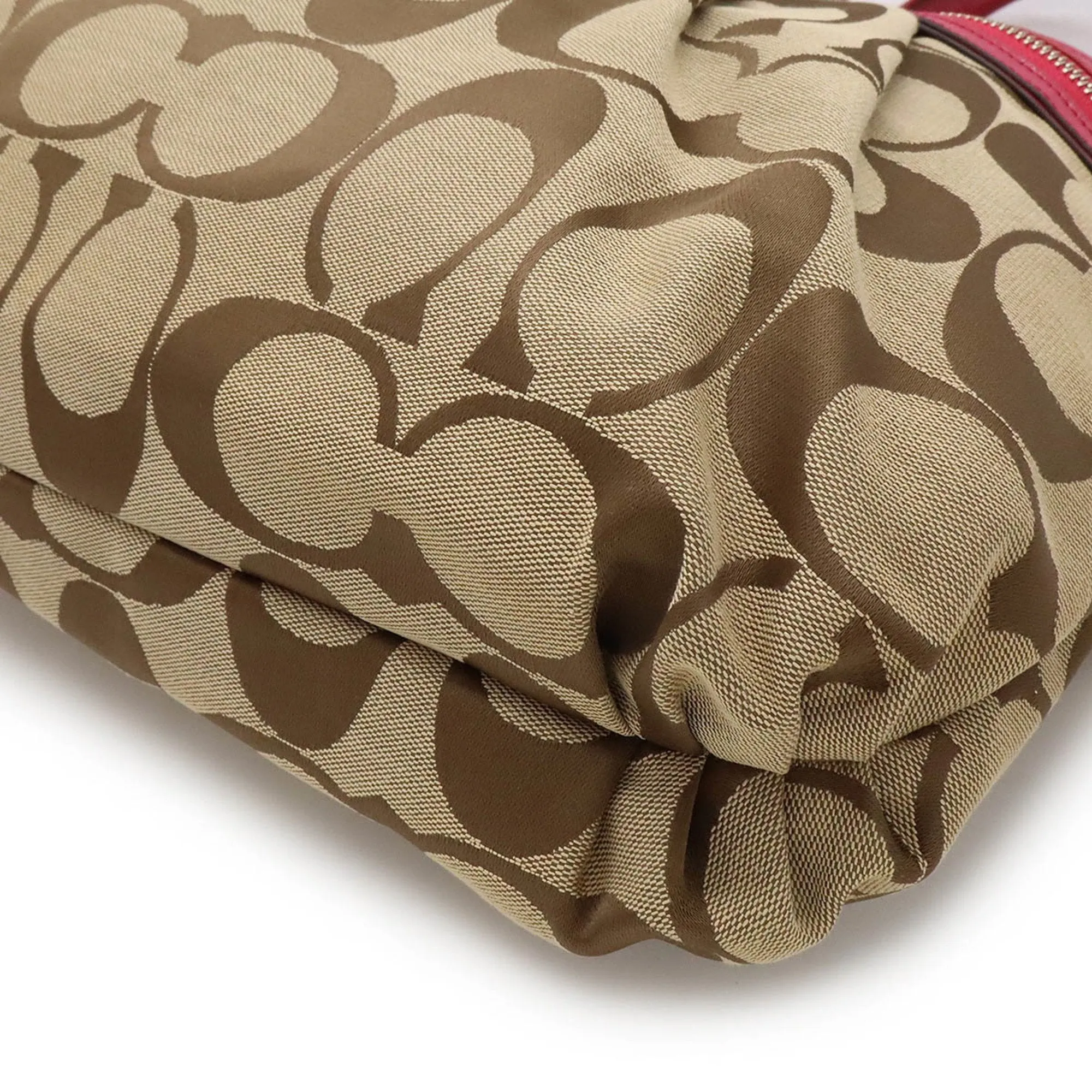 Coach Poppy pink Signature Line Shoulder Bag Tote Bag (Pre-Owned)
